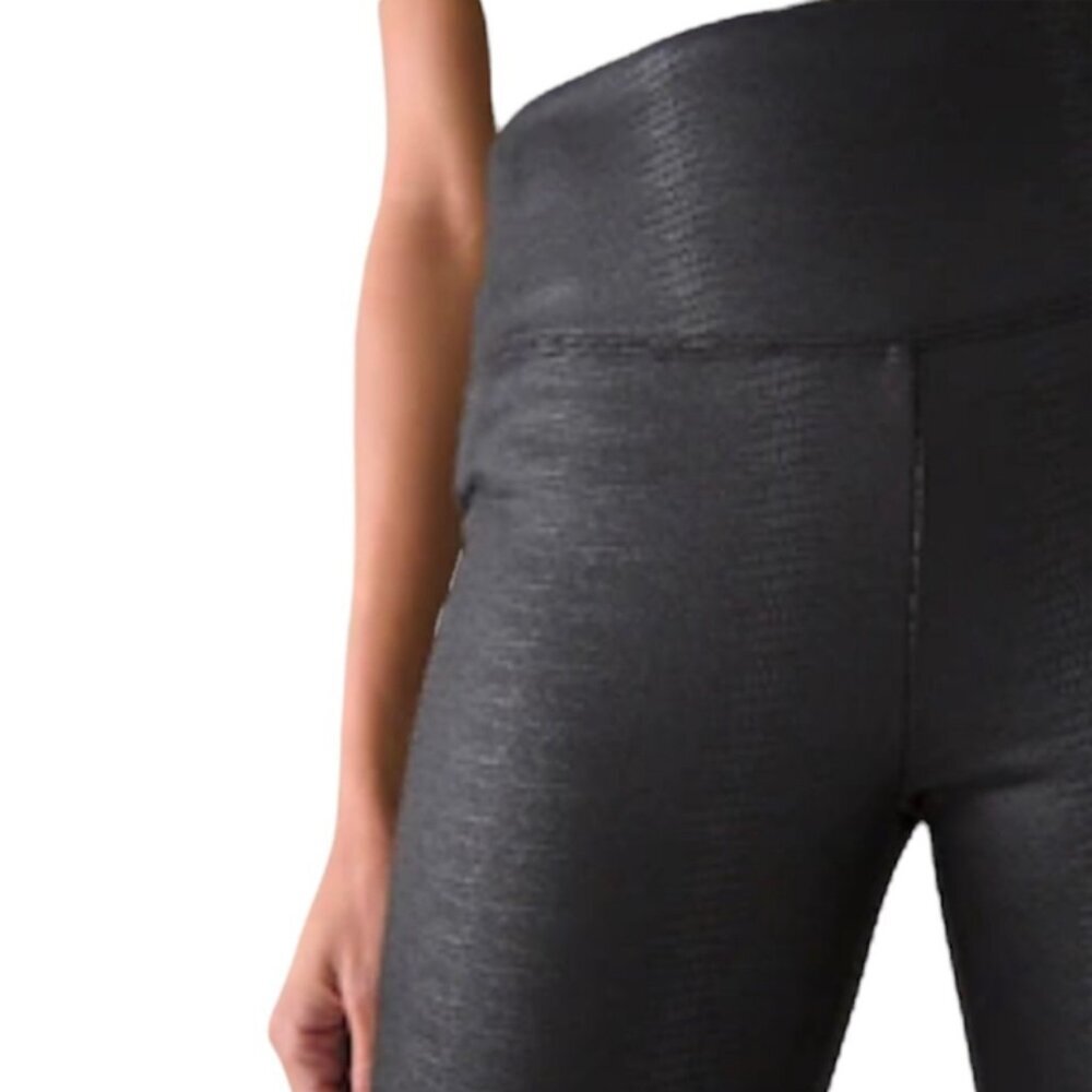 WHITE HOUSE BLACK MARKET Textured Vegan Leather Runway Legging Black Python 4 - Picture 2 of 11